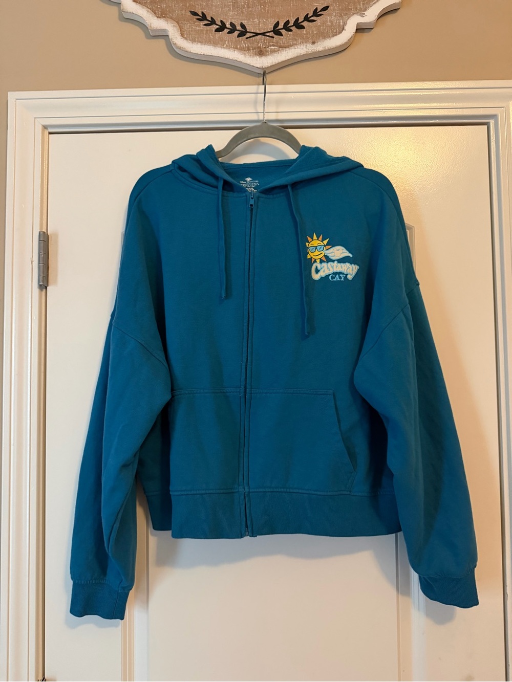 Disney Cruise Line Castaway Cay Teal Zip-Up Hoodie